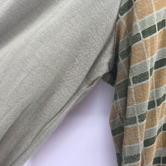 Vintage Red Tab Levis Raglan Top Womens Large Green Abstract Knit Scoop Neck Y2K - Picture 6 of 10